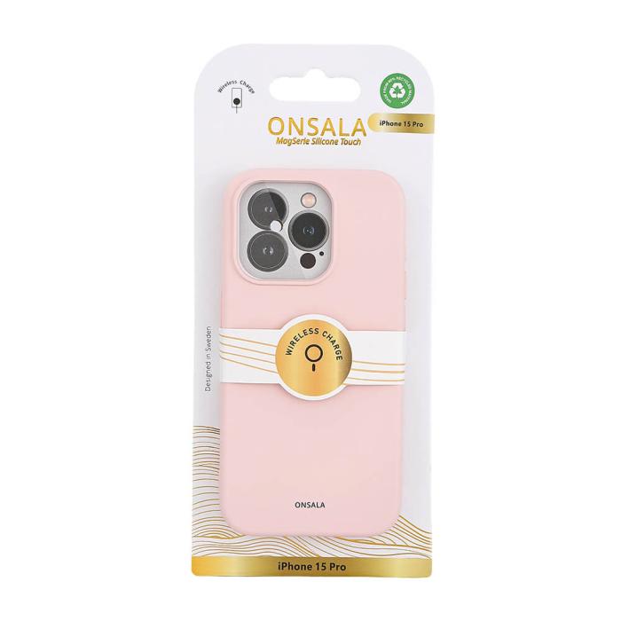 Bild 2, ONSALA iPhone 15 Pro MagSafe Skal Med Silikonyta Chalk Pink