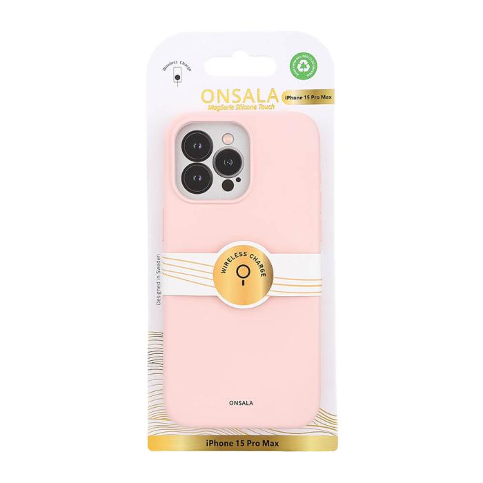 Bild 2, ONSALA iPhone 15 Pro Max MagSafe Skal Med Silikonyta Chalk Pink