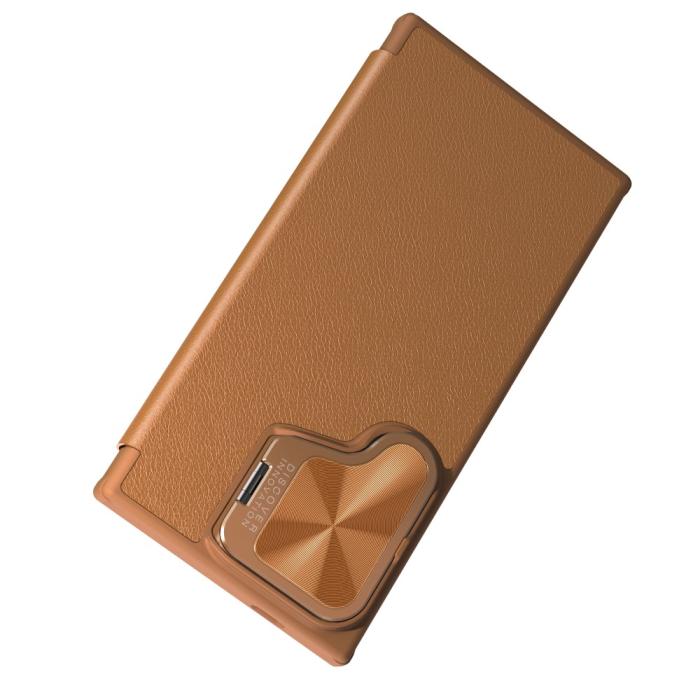 Bild 4, NILLKIN Galaxy S24 Plus Fodral Qin Läder Cam Kickstand Brun