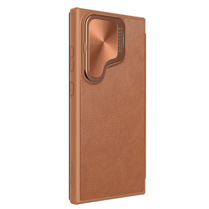 Bild 6, NILLKIN Galaxy S24 Plus Fodral Qin Läder Cam Kickstand Brun