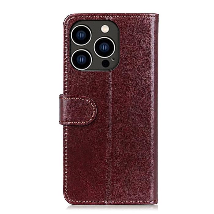 Bild 6, iPhone 16 Pro Fodral Läder Crazy Horse Brun