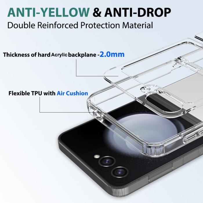 Bild 6, Galaxy Z Flip 6 / 7 FE Skal TPU/Akryl Transparent