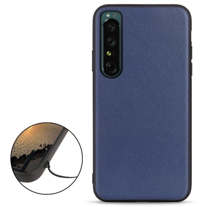 Bild 2, Sony Xperia 1 IV Skal Äkta Läder Hybrid Blå