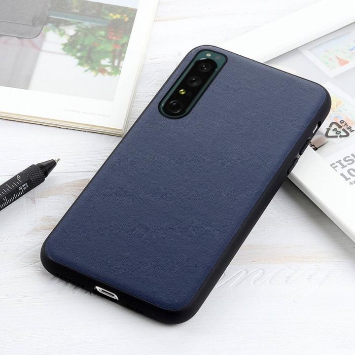 Bild 3, Sony Xperia 1 IV Skal Äkta Läder Hybrid Blå