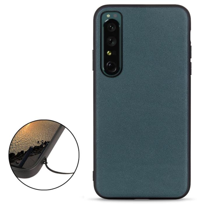 Bild 2, Sony Xperia 1 IV Skal Äkta Läder Hybrid Grön
