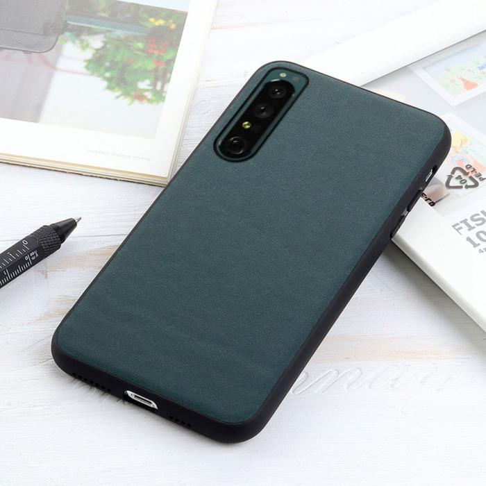 Bild 3, Sony Xperia 1 IV Skal Äkta Läder Hybrid Grön