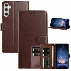 Samsung Galaxy S25 FE Fodral Multifunktionellt L&auml;der Brun
