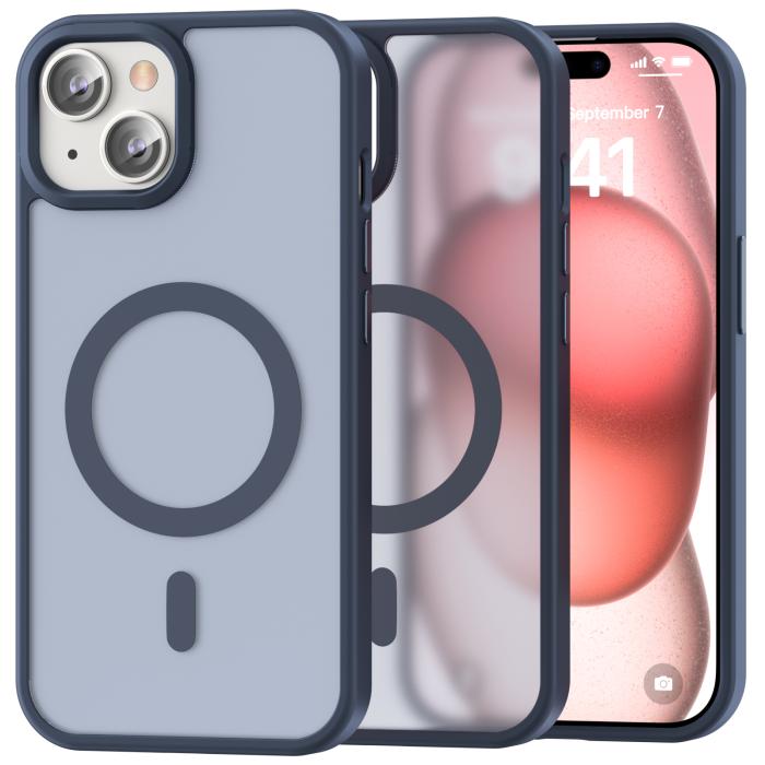 Bild 1, ColorPop iPhone 15 Skal CH MagSafe Matt Mörk Blå