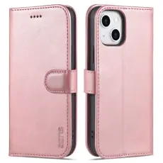 AZNS iPhone 14 Fodral L&auml;der Ros&eacute;guld
