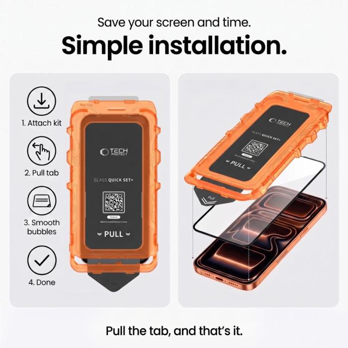 Bild 6, T-P iPhone 18 Pro Max/17 Pro Max 2-PACK Skärmskydd Quick Set+