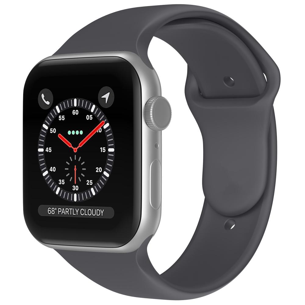 Apple Watch 38/40/41 mm Silikon Armband (M/L) Mörk Grå