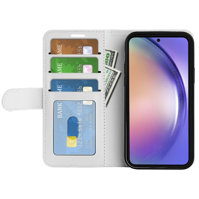 Bild 2, Samsung Galaxy A55 5G Fodral Crazy Horse Läder Vit