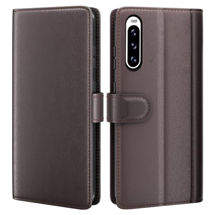 Bild 1, Sony Xperia 10 V Fodral Premium Split Läder Brun