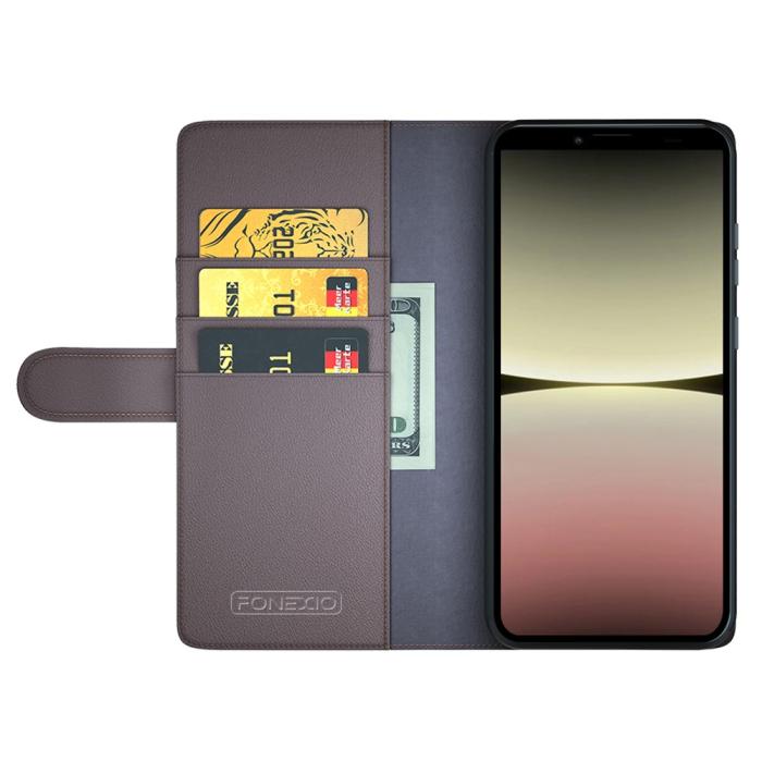 Bild 2, Sony Xperia 10 V Fodral Premium Split Läder Brun
