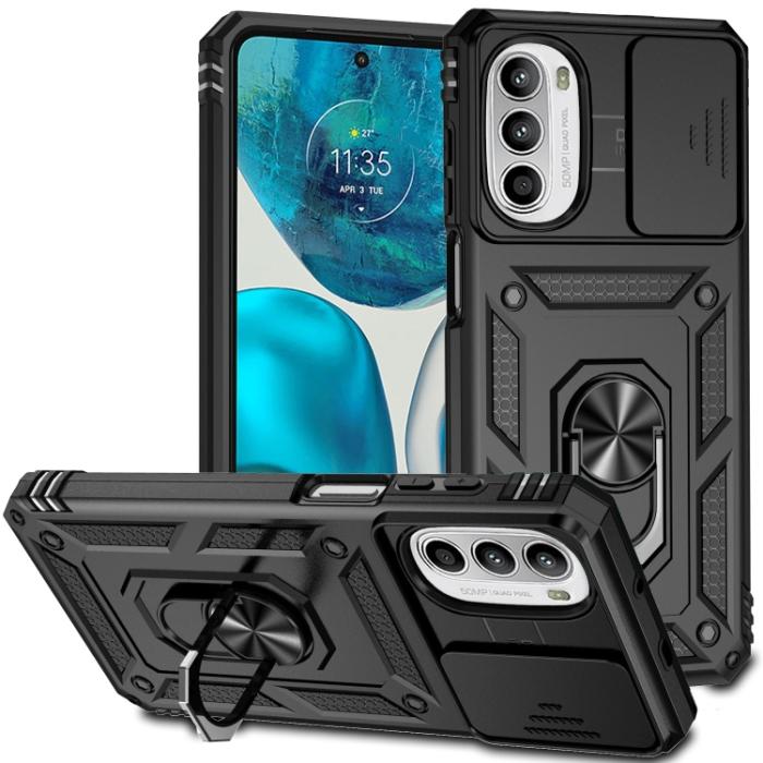 Bild 1, Motorola Moto G52/G82 Skal CamShield Ring Armor Svart