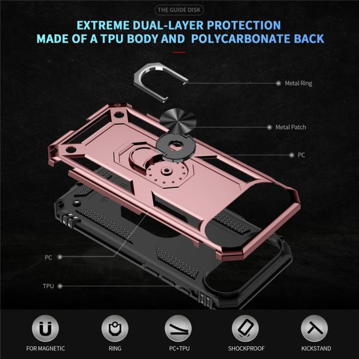 Bild 2, iPhone Air Skal Shockproof Hybrid Ring Roséguld