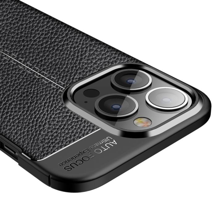 Bild 5, iPhone 14 Pro Max Skal Litchi Textur Blå