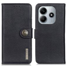 KHAZNEH Xiaomi Redmi Note 14 4G Fodral L&auml;der Svart