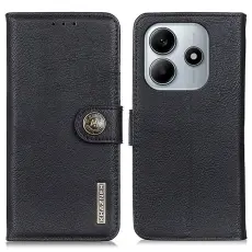 KHAZNEH Xiaomi Redmi Note 14 4G Fodral L&auml;der Svart