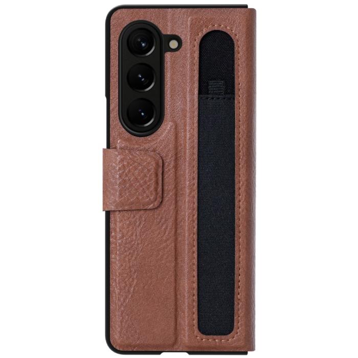 Bild 3, NILLKIN Galaxy Z Fold 5 Skal Leather Pen Brun