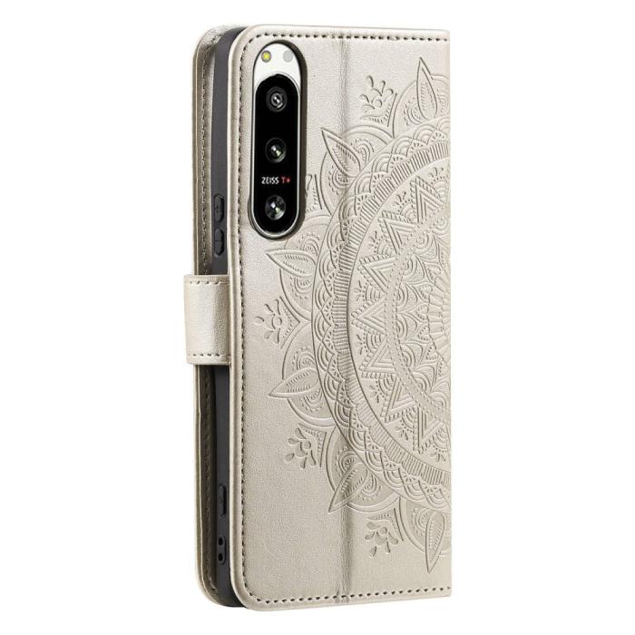 Bild 6, Sony Xperia 5 IV Fodral Mandala Läder Guld