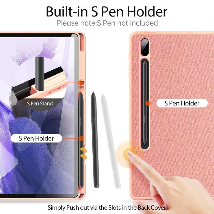 Bild 2, DUX DUCIS Samsung Galaxy Tab S7 Plus / Tab S8 Plus DOMO Tri-Fold Fodral Roséguld