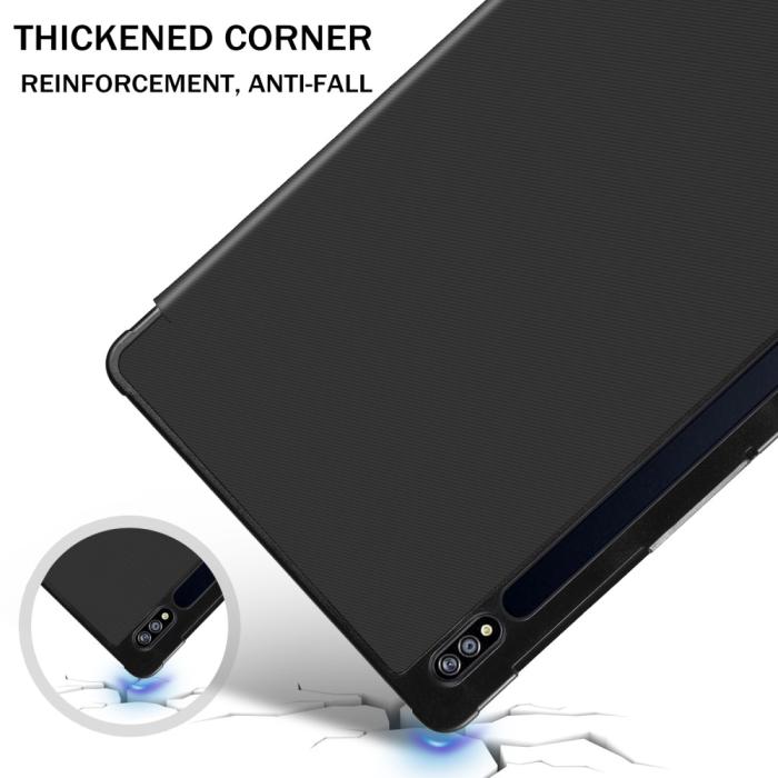 Bild 2, Samsung Tab S7 / Tab S8 - Tri-Fold Fodral Med Pennhållare - Svart
