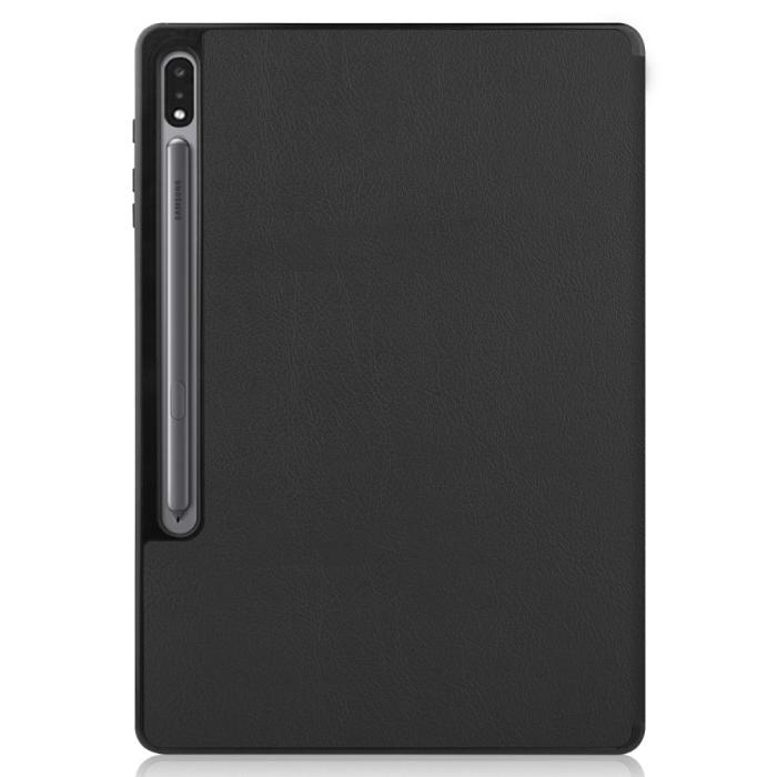 Bild 2, Samsung Galaxy Tab S7 Plus / Tab S8 Plus Tri-Fold Fodral Pennhållare Svart