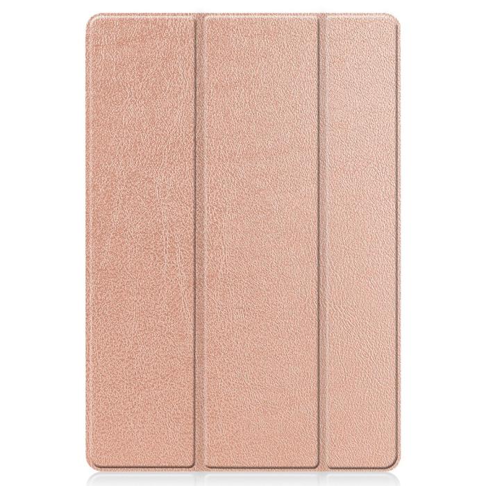 Bild 3, Samsung Galaxy Tab S7 Plus / Tab S8 Plus Tri-Fold Fodral Pennhållare Roséguld