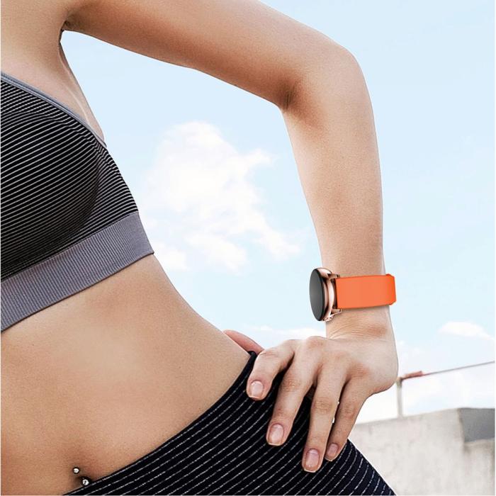 Bild 5, Silikon Armband För Smartwatch (20mm) - Orange