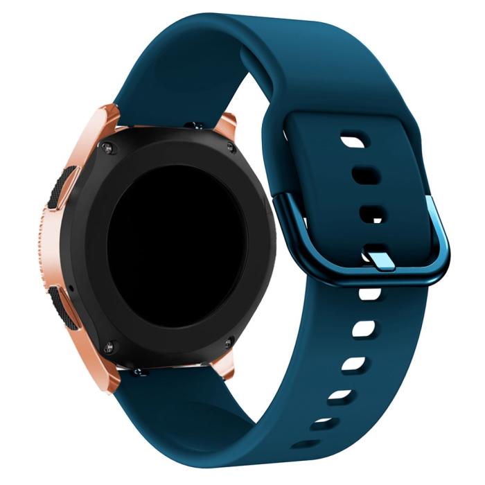 Bild 2, Silikon Armband För Smartwatch (20mm) - Mörk Blå