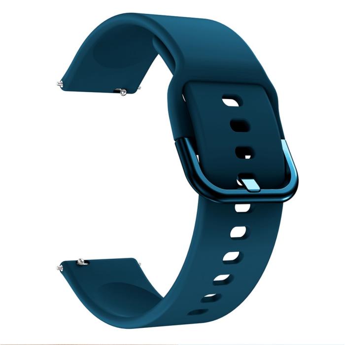 Bild 3, Silikon Armband För Smartwatch (20mm) - Mörk Blå