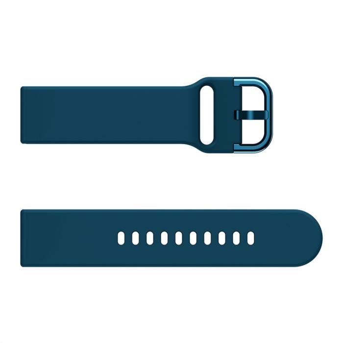 Bild 4, Silikon Armband För Smartwatch (20mm) - Mörk Blå