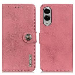 KHAZNEH Samsung Galaxy S25 Edge Fodral Läder Rosa