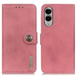 KHAZNEH Samsung Galaxy S25 Edge Fodral Läder Rosa