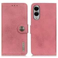KHAZNEH Samsung Galaxy S25 Edge Fodral Läder Rosa