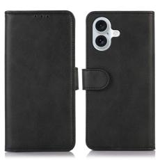 iPhone 16 Fodral Läder Svart