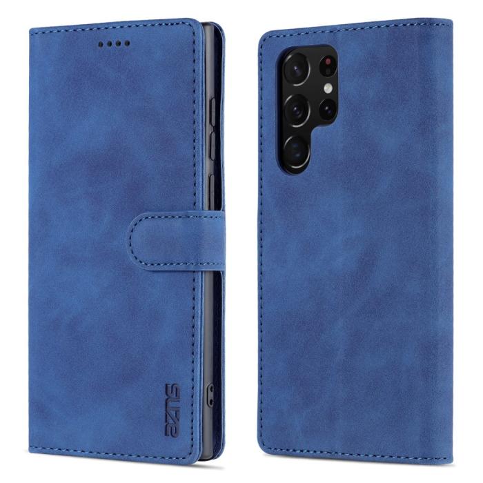 Bild 1, AZNS Samsung Galaxy S24 Ultra Fodral Retro Läder Blå