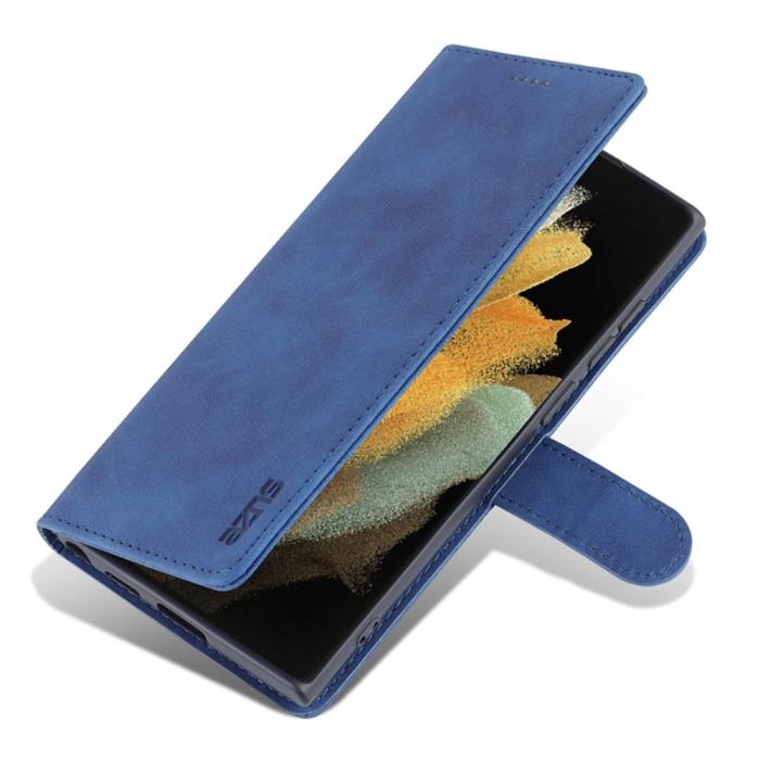 Bild 5, AZNS Samsung Galaxy S24 Ultra Fodral Retro Läder Blå