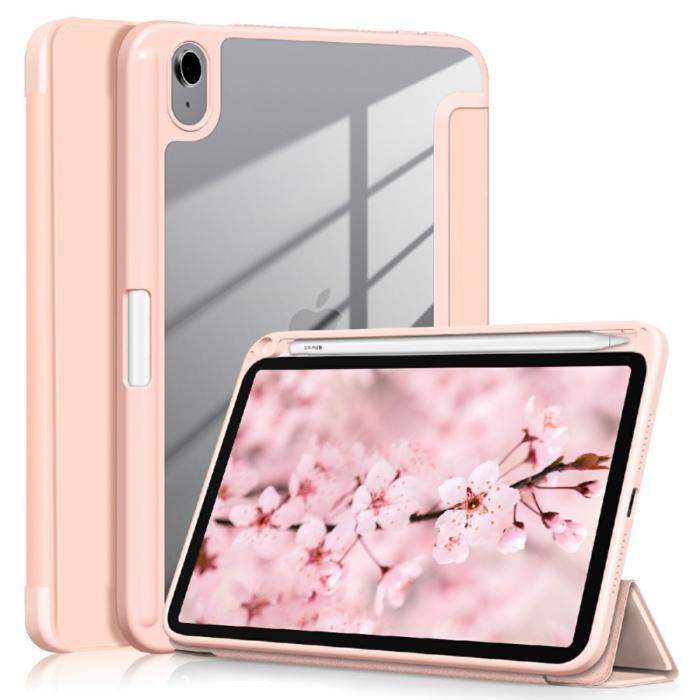 Bild 1, iPad Mini 2024/2021 Fodral Tri-Fold Hybrid Pennhållare Ljus Rosa