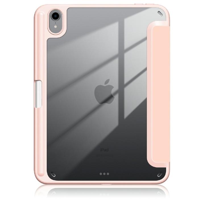 Bild 3, iPad Mini 2024/2021 Fodral Tri-Fold Hybrid Pennhållare Ljus Rosa