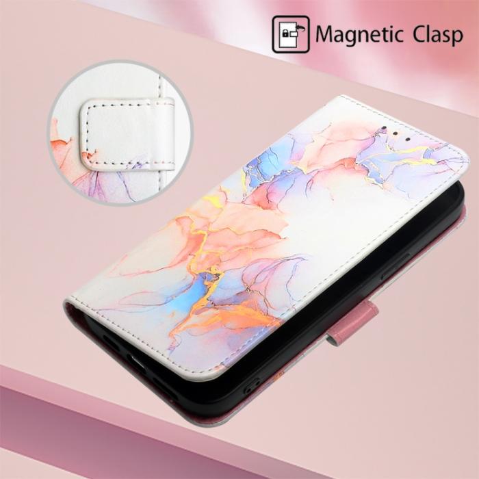 Bild 5, iPhone 14 Plus Fodral Marmor Textur Galaxy Marble White