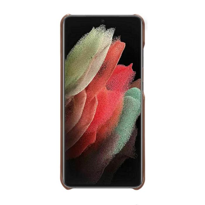 Bild 2, KSQ Samsung Galaxy S22 Ultra Skal Lädertäckt Brun
