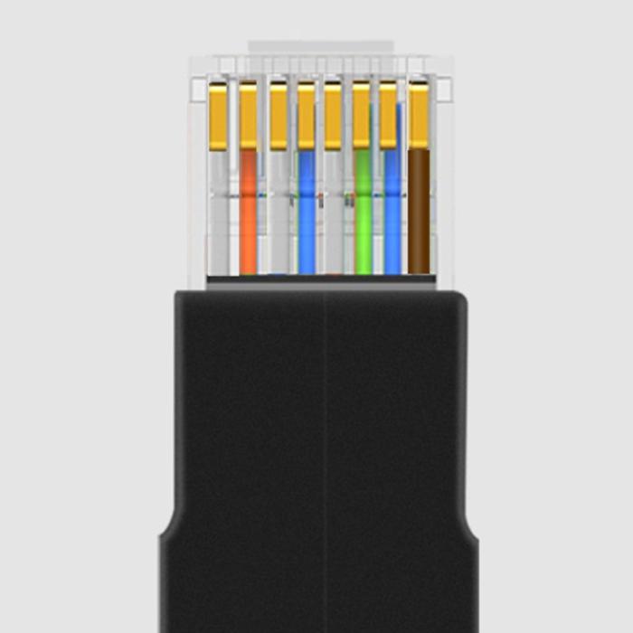 Bild 4, CableCreation 90 Graders RJ45 Ethernet Adapter Svart