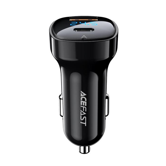 Bild 3, Acefast 66W PD PPS QC Billaddare USB-C / USB-A Svart