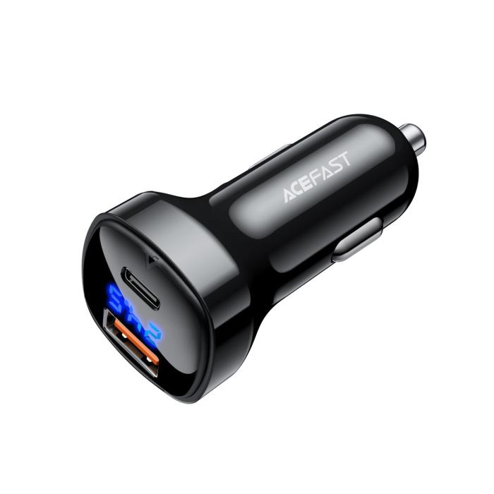 Bild 5, Acefast 66W PD PPS QC Billaddare USB-C / USB-A Svart