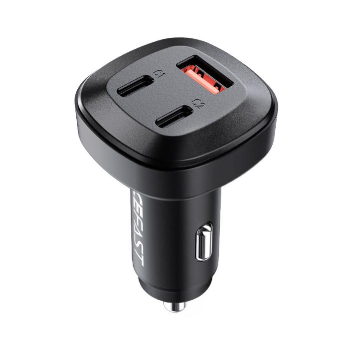 Bild 1, Acefast 66W PD PPS QC Billaddare 2x USB-C / USB-A Svart