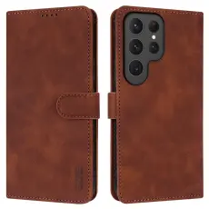 AZNS Samsung Galaxy S25 Ultra Fodral L&auml;der Brun