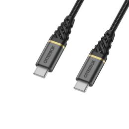 OtterBox Premium 1m PD USB-C - USB-C Kabel Nylonflätad Svart