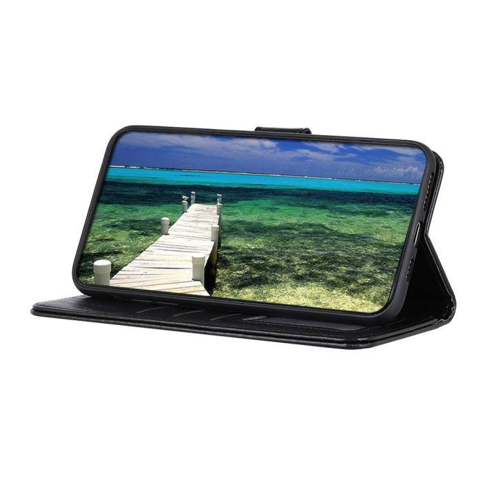 Bild 2, Samsung Galaxy S23 Plus Fodral Crazy Horse Läder Svart
